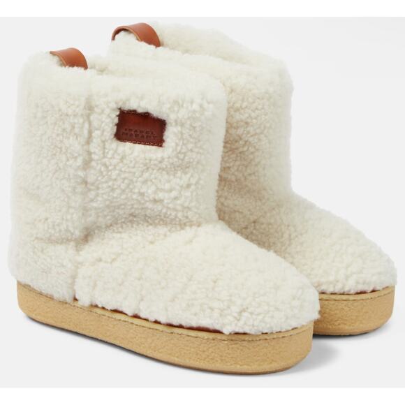 Isabel Marant Frieze Sherpa Fur Boot in Ecru White Size EU 37 - Picture 3 of 11